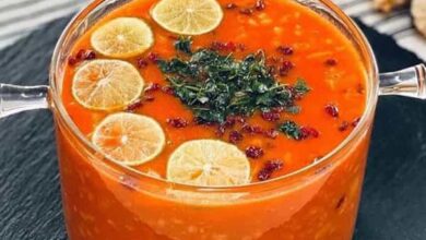 طرز پخت و تهیه سوپ جو قرمز بیسار راحت و ساده تهیه سوپ قرمز