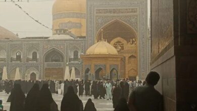 حرم امام رضا امروز در میان گرد و غبار گردوغبار در مشهد